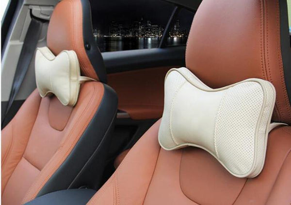 Planet Gates Genuine leather Head pillow Neck pillow Car styling for Volvo XC60 S60 V60 V40 XC90 S80 auto interior accessories