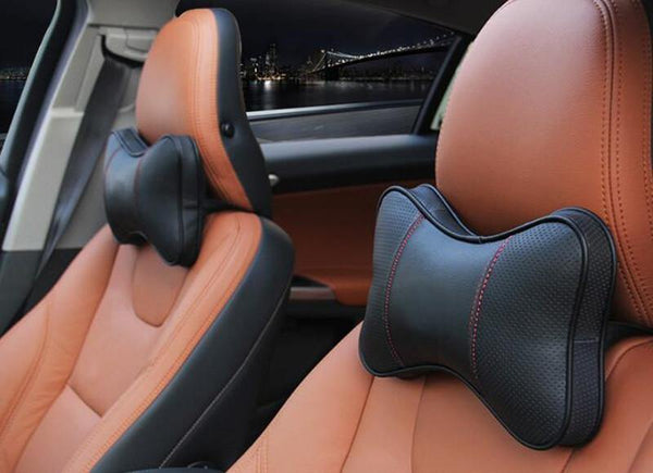 Planet Gates Genuine leather Head pillow Neck pillow Car styling for Volvo XC60 S60 V60 V40 XC90 S80 auto interior accessories