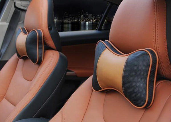 Planet Gates Genuine leather Head pillow Neck pillow Car styling for Volvo XC60 S60 V60 V40 XC90 S80 auto interior accessories