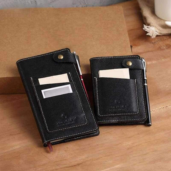 Planet Gates Genuine leather Logo Custom A5 Diary Notebook Travelers Writing Pads Mini A7 Notepad with Pocket Office Planner School Office