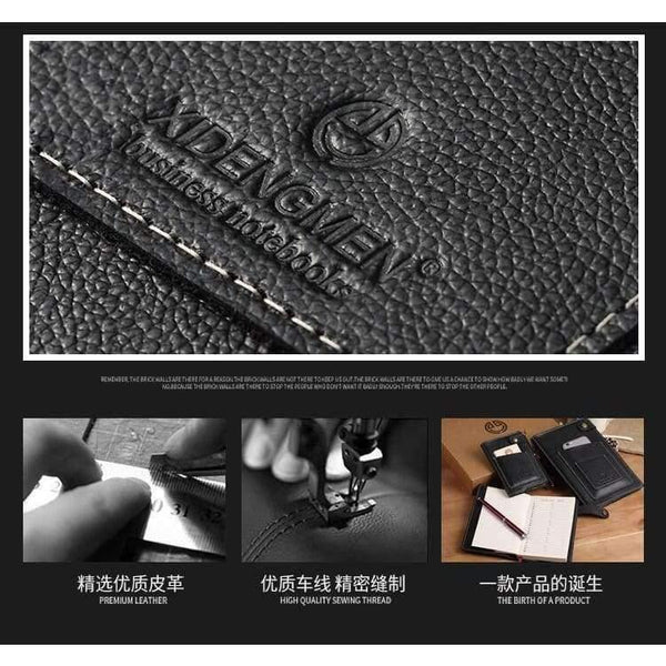 Planet Gates Genuine leather Logo Custom A5 Diary Notebook Travelers Writing Pads Mini A7 Notepad with Pocket Office Planner School Office