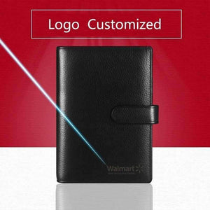 Planet Gates Genuine Leather Logo Custom A5 Notebook Cowhide Travelers Loose leaf Office Commercial Writing Pads Diary Rings Binder