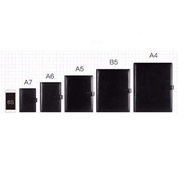 Planet Gates Genuine Leather Logo Custom A5 Notebook Cowhide Travelers Loose leaf Office Commercial Writing Pads Diary Rings Binder