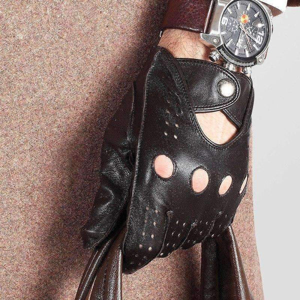 Planet Gates Genuine Leather Men Gloves Male Spring Autumn Thin Style Locomotive Driving Sheepskin Gloves Breathable Unlined 2520