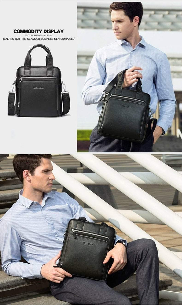 Planet Gates Genuine Leather Men's Bag Business  Shoulder Crossbody Bag Christmas Gift designer handbags high quality N2333-1&2