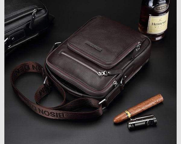 Planet Gates Genuine Leather Men's Bag Business  Shoulder Crossbody Bag Christmas Gift designer handbags high quality N2333-1&2