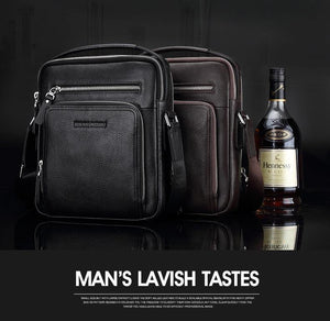Planet Gates Genuine Leather Men's Bag Business  Shoulder Crossbody Bag Christmas Gift designer handbags high quality N2333-1&2