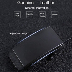 Genuine Leather Men's Belt Cowhide Strap For Male Automatic Buckle Toothless Leather Belt Male Belts For Men