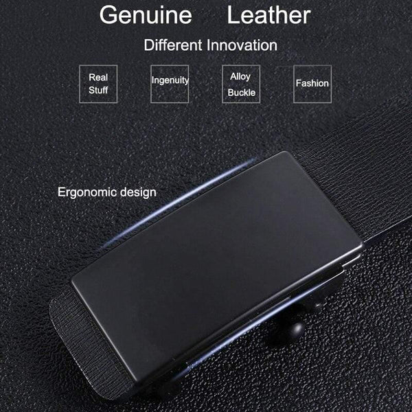 Genuine Leather Men's Belt Cowhide Strap For Male Automatic Buckle Toothless Leather Belt Male Belts For Men