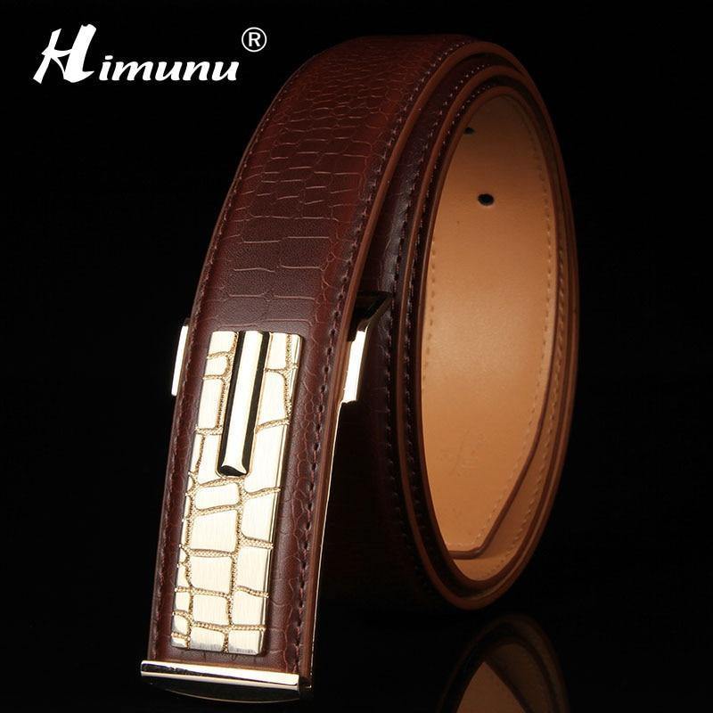 Planet Gates Genuine leather Men's Belt Store Crocodile grain belt Luxury Design alloy metal buckle Business Men belt