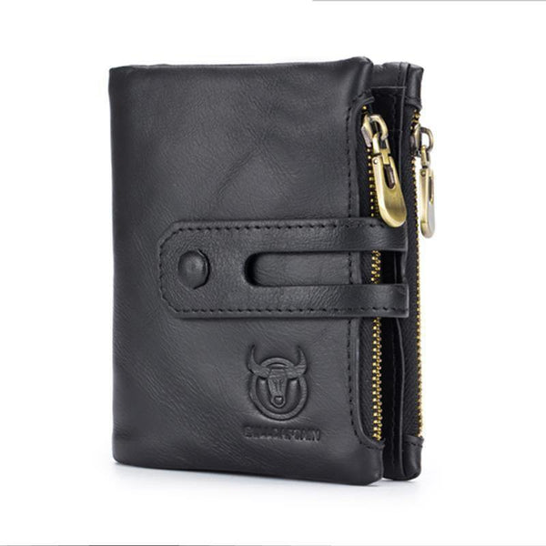 Planet Gates Genuine Leather Men's Wallet Crazy Horse Cowhide Man zipper Coin Purse Brand Male Credit&id Multifunctional Wallet