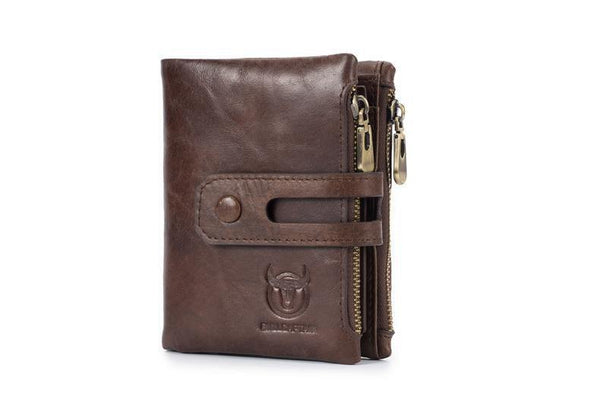 Planet Gates Genuine Leather Men's Wallet Crazy Horse Cowhide Man zipper Coin Purse Brand Male Credit&id Multifunctional Wallet