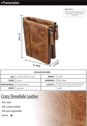 Planet Gates Genuine Leather Men Wallet Small Zipper Pocket Men Wallets Portomonee Male Short Coin Purse Brand Carteira For Rfid
