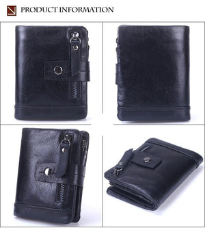 Planet Gates Genuine Leather Men Wallets Casual Zipper Coin Purse With Card Holder Brand Cowhide Long Wallet Clutch For Male