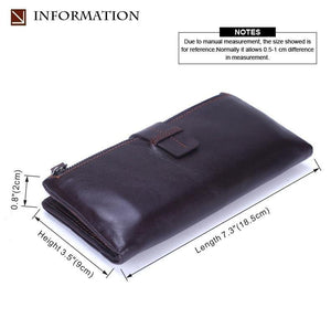 Planet Gates Genuine Leather Men Wallets Casual Zipper Coin Purse With Card Holder Brand Cowhide Long Wallet Clutch For Male