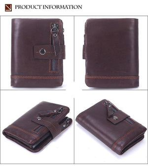 Planet Gates Genuine Leather Men Wallets Casual Zipper Coin Purse With Card Holder Brand Cowhide Long Wallet Clutch For Male