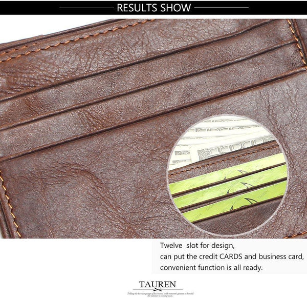 Planet Gates Genuine Leather Men Wallets Coin Pocket Zipper Men's Leather Wallet With Coin Purse Portfolio Cartera