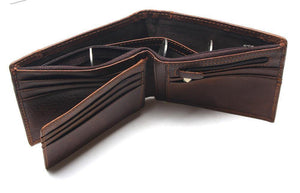 Planet Gates Genuine Leather Men Wallets Coin Pocket Zipper Men's Leather Wallet With Coin Purse Portfolio Cartera