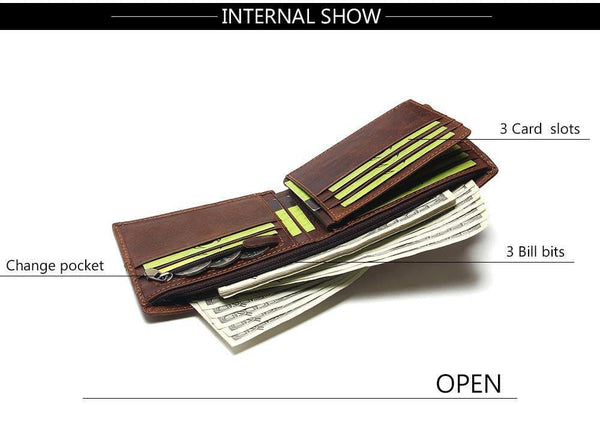 Planet Gates Genuine Leather Men Wallets Coin Pocket Zipper Men's Leather Wallet With Coin Purse Portfolio Cartera