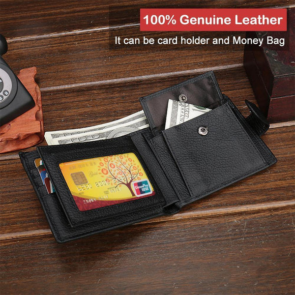 Planet Gates Genuine Leather Men Wallets Cow Leather Wallet Men Coin Pocket Money Bag Fashion Mens Purses With Card Holder
