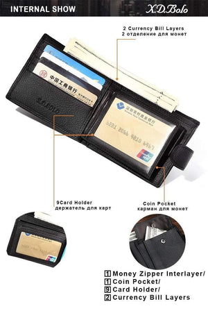 Planet Gates Genuine Leather Men Wallets Cow Leather Wallet Men Coin Pocket Money Bag Fashion Mens Purses With Card Holder