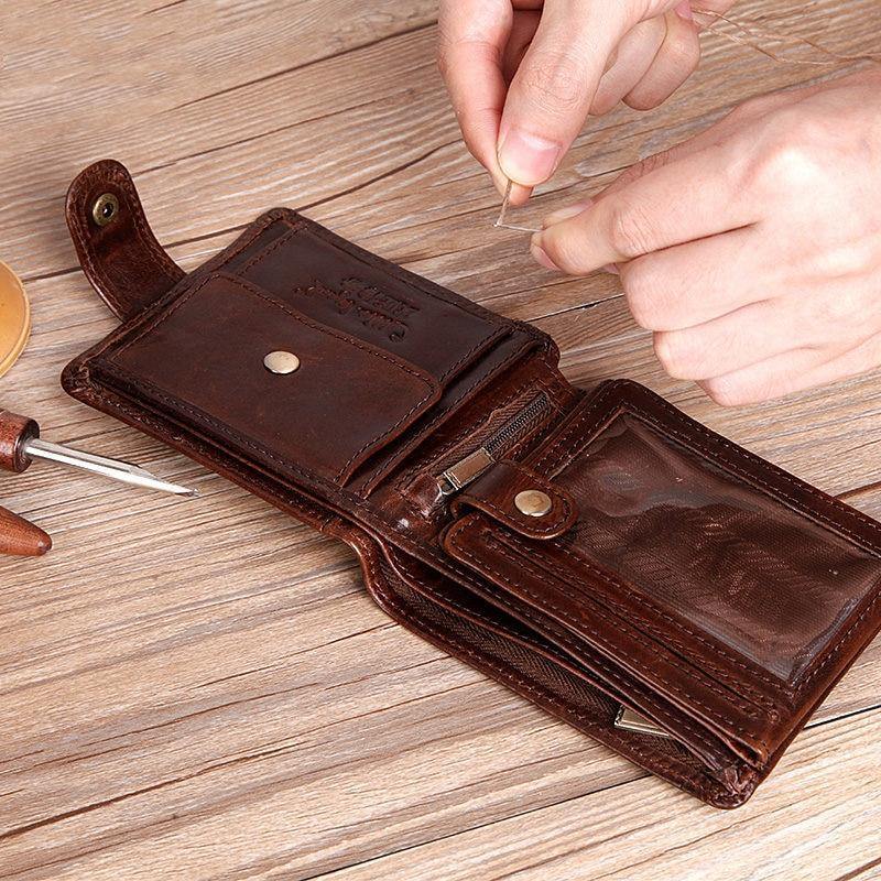 Planet Gates Genuine Leather Men Wallets Short 100% Top Quality Fashion High Quality Coin Purse  Original Brand