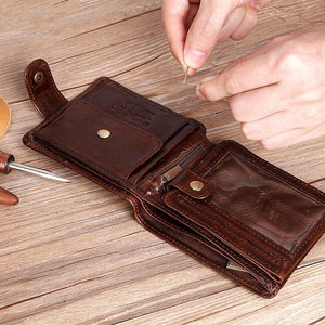 Planet Gates Genuine Leather Men Wallets Short 100% Top Quality Fashion High Quality Coin Purse  Original Brand