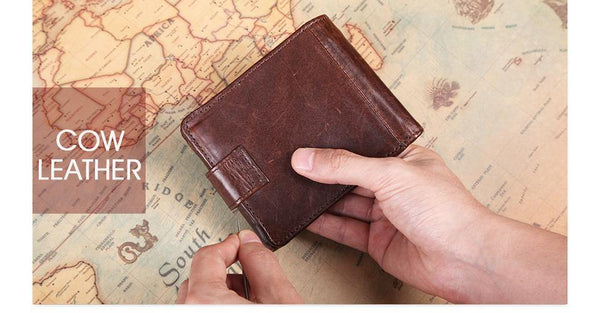Planet Gates Genuine Leather Men Wallets Short 100% Top Quality Fashion High Quality Coin Purse  Original Brand