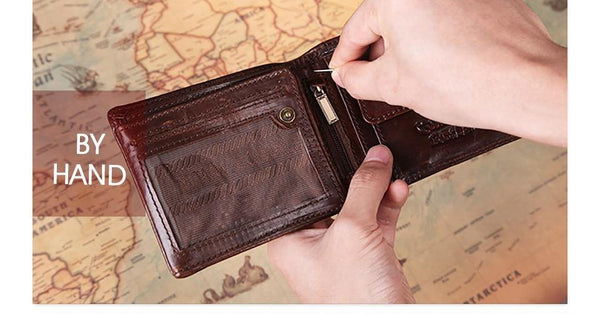 Planet Gates Genuine Leather Men Wallets Short 100% Top Quality Fashion High Quality Coin Purse  Original Brand