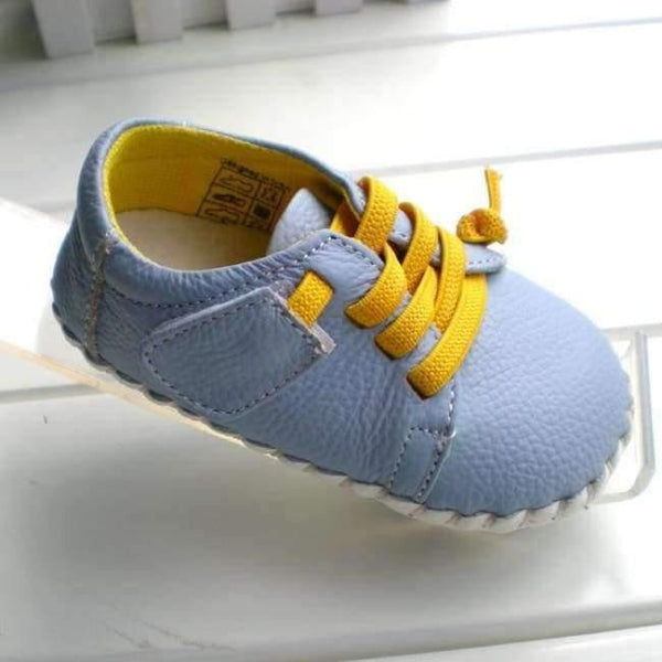 Planet Gates Genuine Leather Shoes Indoor Baby Shoes Boys Girls Soft Anti-skid Toddler Shoes Fashion Light Blue First Walkers