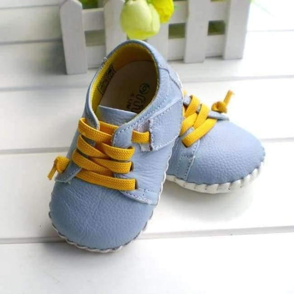 Planet Gates Genuine Leather Shoes Indoor Baby Shoes Boys Girls Soft Anti-skid Toddler Shoes Fashion Light Blue First Walkers
