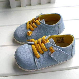 Planet Gates Genuine Leather Shoes Indoor Baby Shoes Boys Girls Soft Anti-skid Toddler Shoes Fashion Light Blue First Walkers