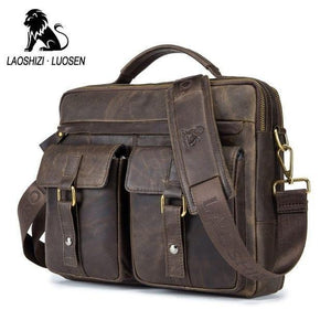 Planet Gates Genuine Leather Vintage Men Bag Handbag Business Casual  Men's Travel Laptop Bag Shoulder Bags Tote Briefcase