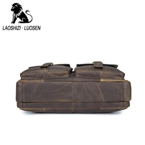 Planet Gates Genuine Leather Vintage Men Bag Handbag Business Casual  Men's Travel Laptop Bag Shoulder Bags Tote Briefcase