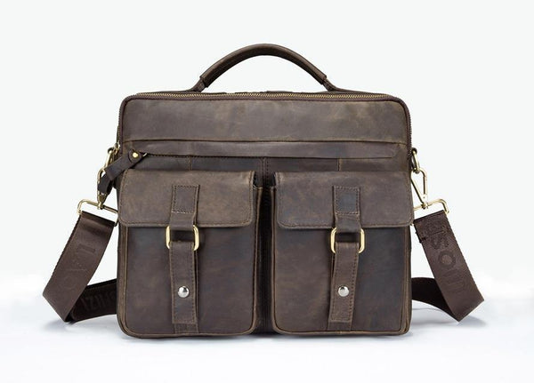 Planet Gates Genuine Leather Vintage Men Bag Handbag Business Casual  Men's Travel Laptop Bag Shoulder Bags Tote Briefcase