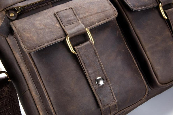 Planet Gates Genuine Leather Vintage Men Bag Handbag Business Casual  Men's Travel Laptop Bag Shoulder Bags Tote Briefcase