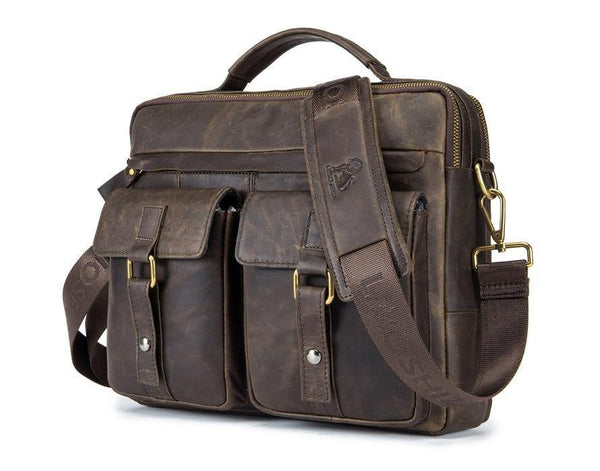 Planet Gates Genuine Leather Vintage Men Bag Handbag Business Casual  Men's Travel Laptop Bag Shoulder Bags Tote Briefcase