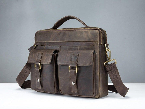 Planet Gates Genuine Leather Vintage Men Bag Handbag Business Casual  Men's Travel Laptop Bag Shoulder Bags Tote Briefcase