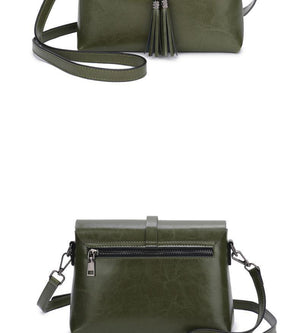 Planet Gates Genuine Leather Women Crossbody Bag Fashion Tassel Messenger Bag Simple Design Small Female Shoulder Bag Women Purse
