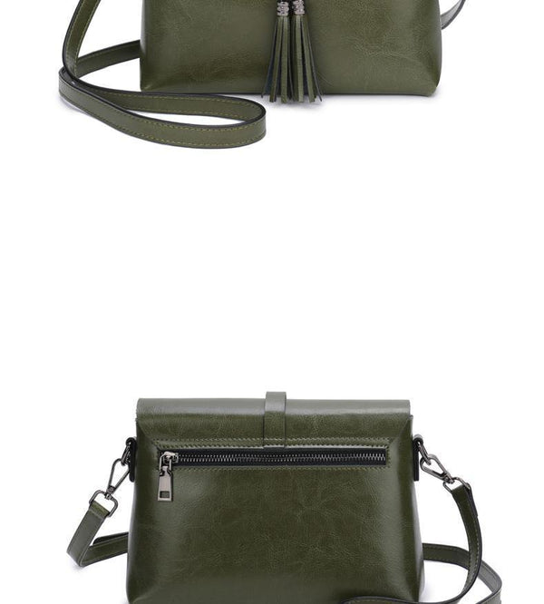Planet Gates Genuine Leather Women Crossbody Bag Fashion Tassel Messenger Bag Simple Design Small Female Shoulder Bag Women Purse