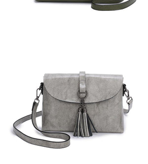 Planet Gates Genuine Leather Women Crossbody Bag Fashion Tassel Messenger Bag Simple Design Small Female Shoulder Bag Women Purse