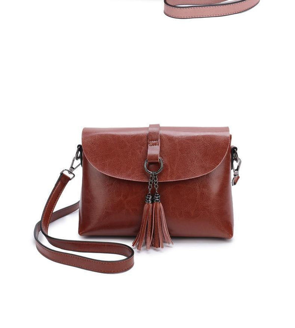 Planet Gates Genuine Leather Women Crossbody Bag Fashion Tassel Messenger Bag Simple Design Small Female Shoulder Bag Women Purse