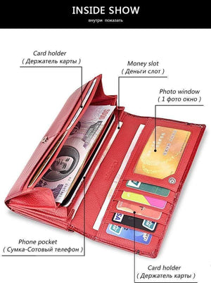 Planet Gates Genuine Leather Women Wallet Multifunction Womens Clutch Wallets Brand Purses Femme Billetera Card Holder Phone Bag