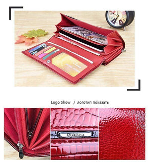 Planet Gates Genuine Leather Women Wallet Multifunction Womens Clutch Wallets Brand Purses Femme Billetera Card Holder Phone Bag