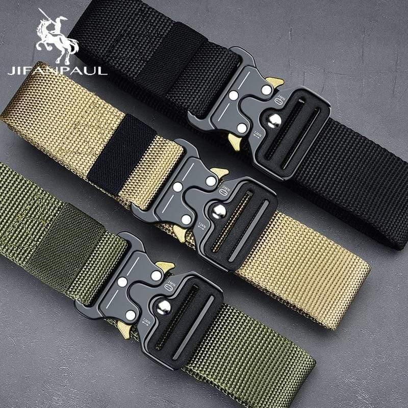 Genuine Men's Military Tactical Belt High Quality Nylon Alloy Fashion Metal Buckle Elastic Men's Training Battle Belt