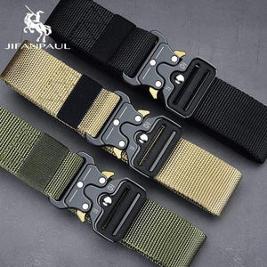 Genuine Men's Military Tactical Belt High Quality Nylon Alloy Fashion Metal Buckle Elastic Men's Training Battle Belt