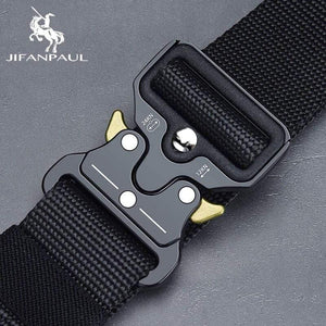 Genuine Men's Military Tactical Belt High Quality Nylon Alloy Fashion Metal Buckle Elastic Men's Training Battle Belt