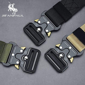 Genuine Men's Military Tactical Belt High Quality Nylon Alloy Fashion Metal Buckle Elastic Men's Training Battle Belt