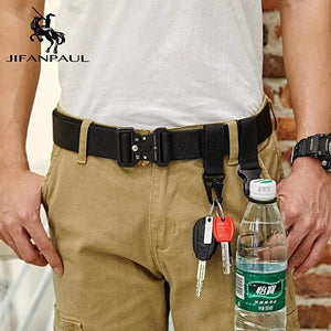 Genuine Men's Military Tactical Belt High Quality Nylon Alloy Fashion Metal Buckle Elastic Men's Training Battle Belt