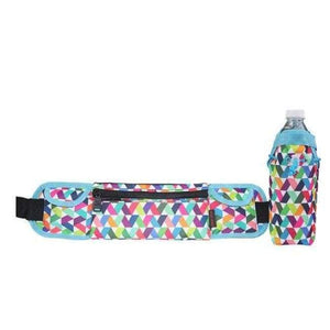 Planet Gates Geometry with Bottle Waterproof Running Waist Bag Sport Pack Water Bottle Jogging Running Belt Bag Mobile Phone  Music Women Men Accessories